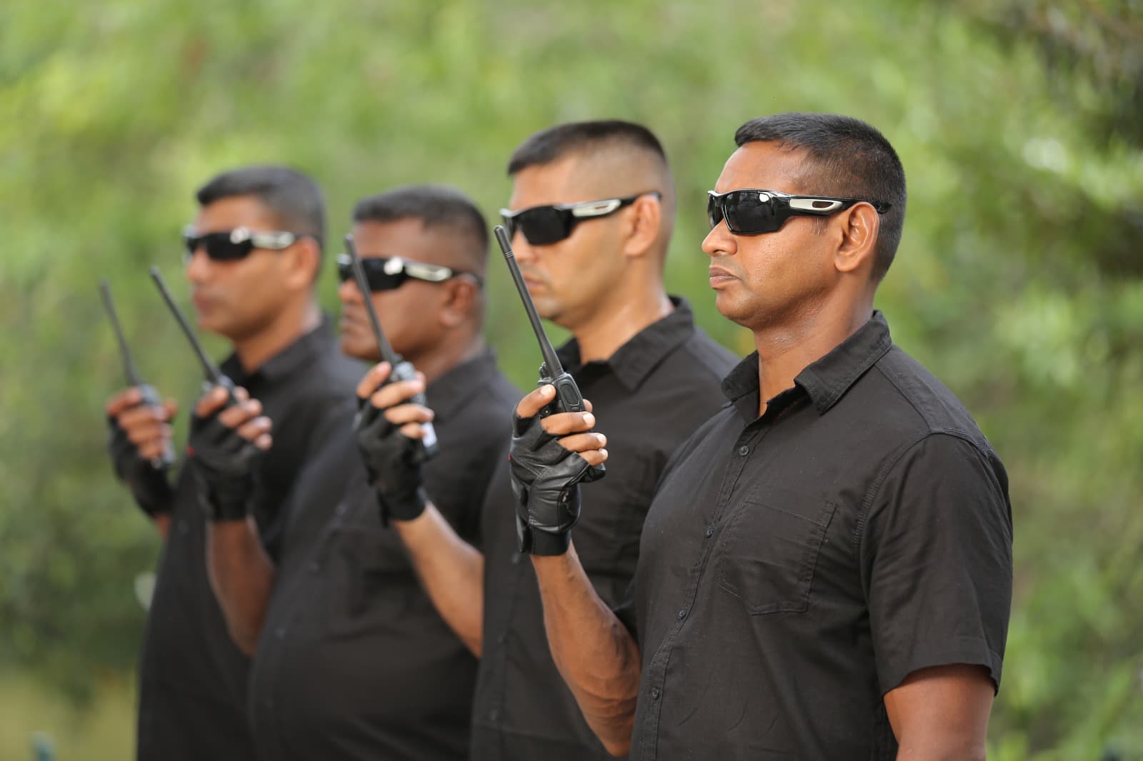 H Hour Security team on duty with radios